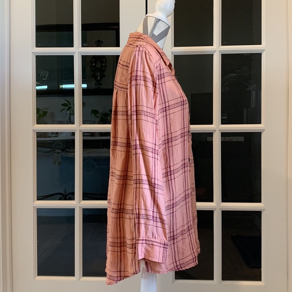 Free People No limits Peach in Plaid shirt - Picture 4 of 11